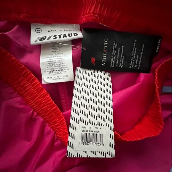 STAUD X NEW BALANCE Fuchsia Pink  Shorts - Picture 11 of 14